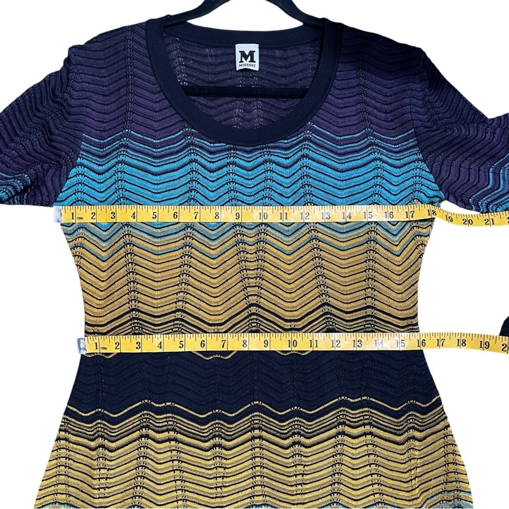 M Missoni Multicolored Wave Texture Knit Long Sleeve Dress Size M - Picture 11 of 13